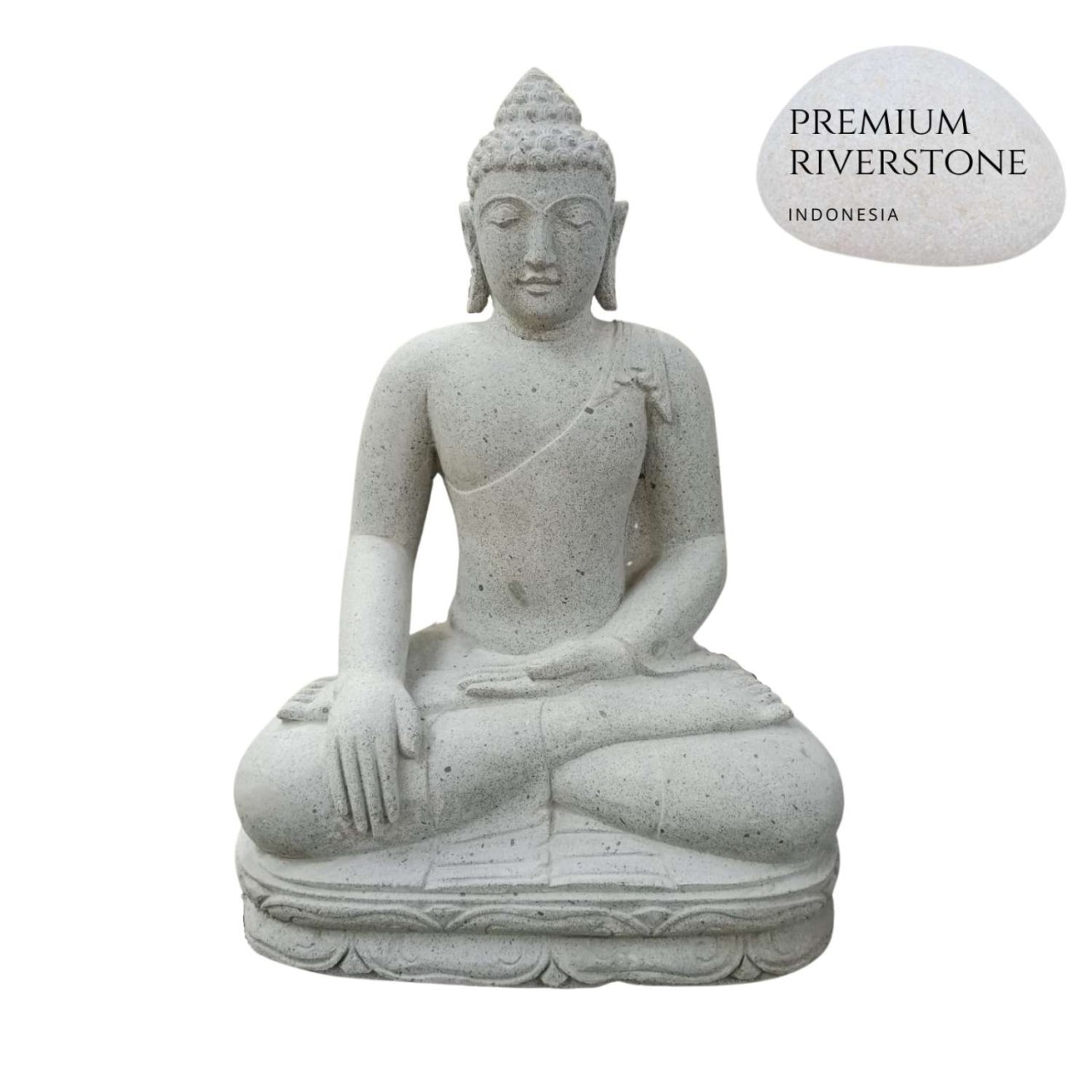 Steinstatue Buddha sitzend India Earth Modell B 75cm Flussstein