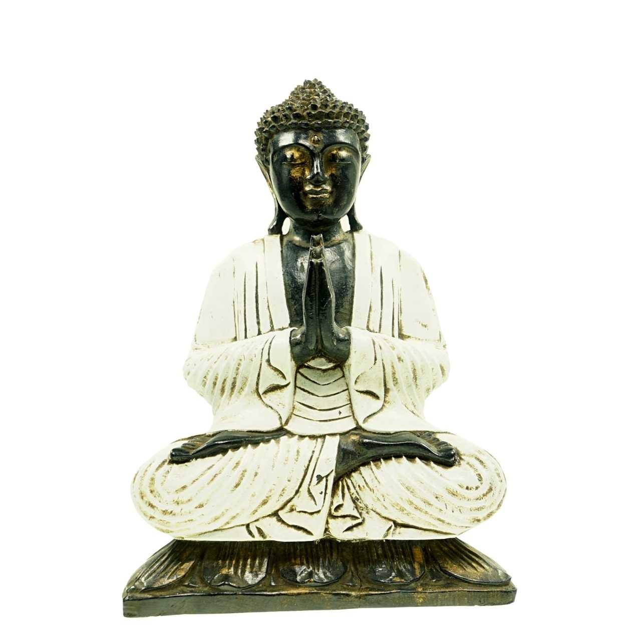 Buddha Nausan Weiss 50 cm Suarholz Unikat