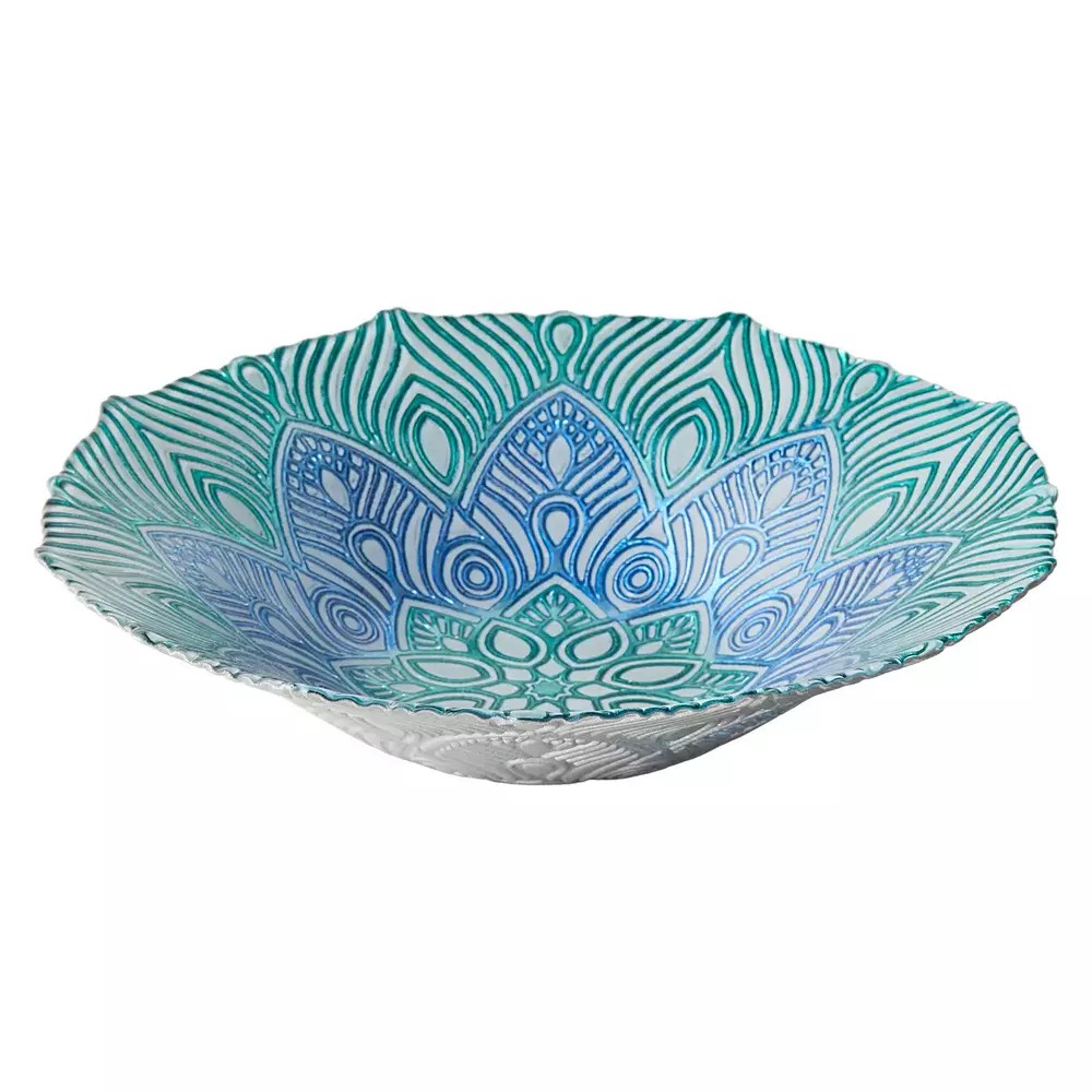 Schale Bowl Mandala 33 cm Glas