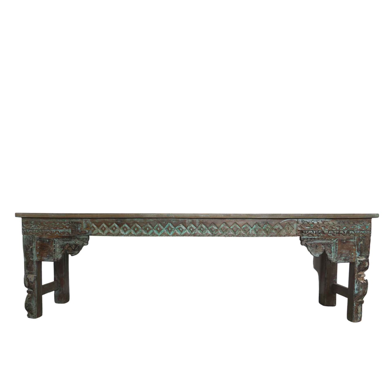 Indische Sitzbank 152cm breit aus alten Original Bauteilen eines Havelis