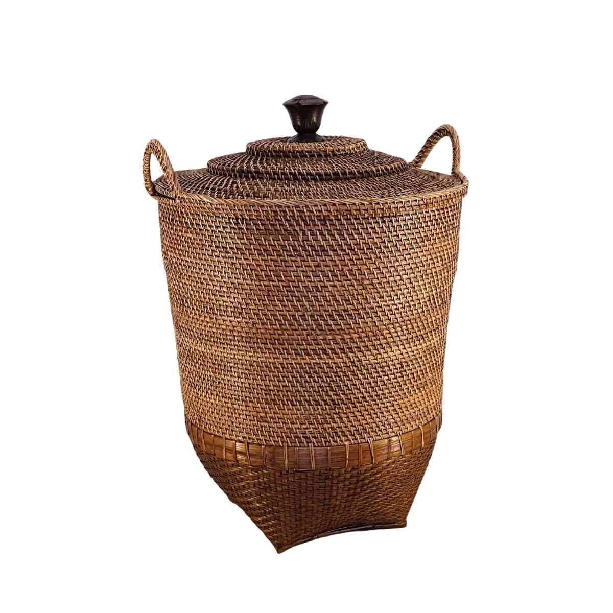 Wäschekorb Kenay 65 cm ∅ 50 cm mit Deckel Rattan/Bambus