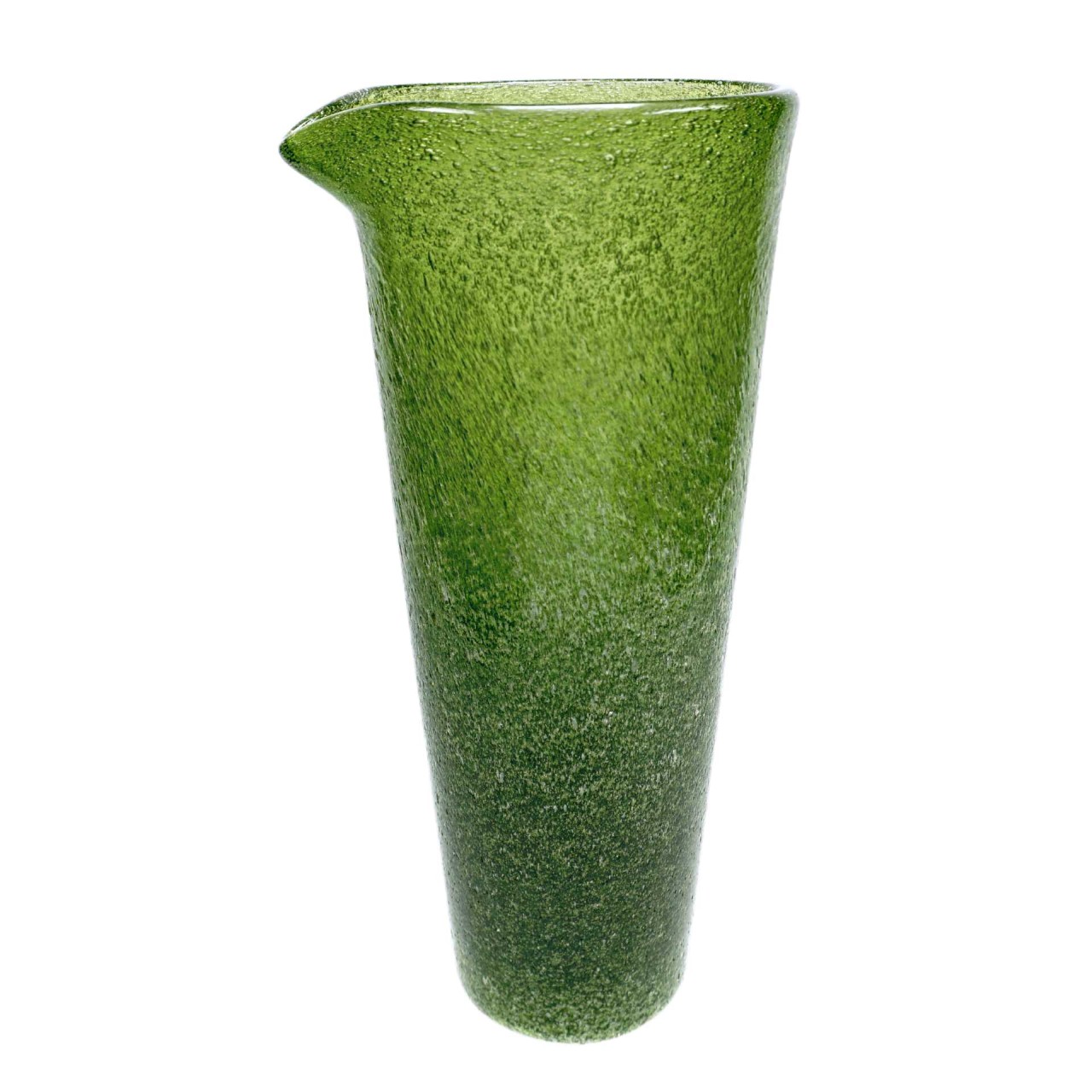 Glas Karaffe Krug olivgrün mundgeblasen 1000ml