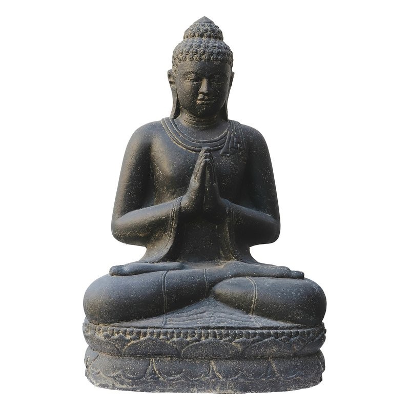 Buddha sitzend 150 cm Begrüssung Steinguss Indonesien