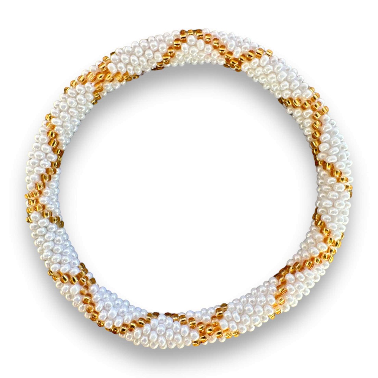 Armband white-gold Nepal Glasperlen