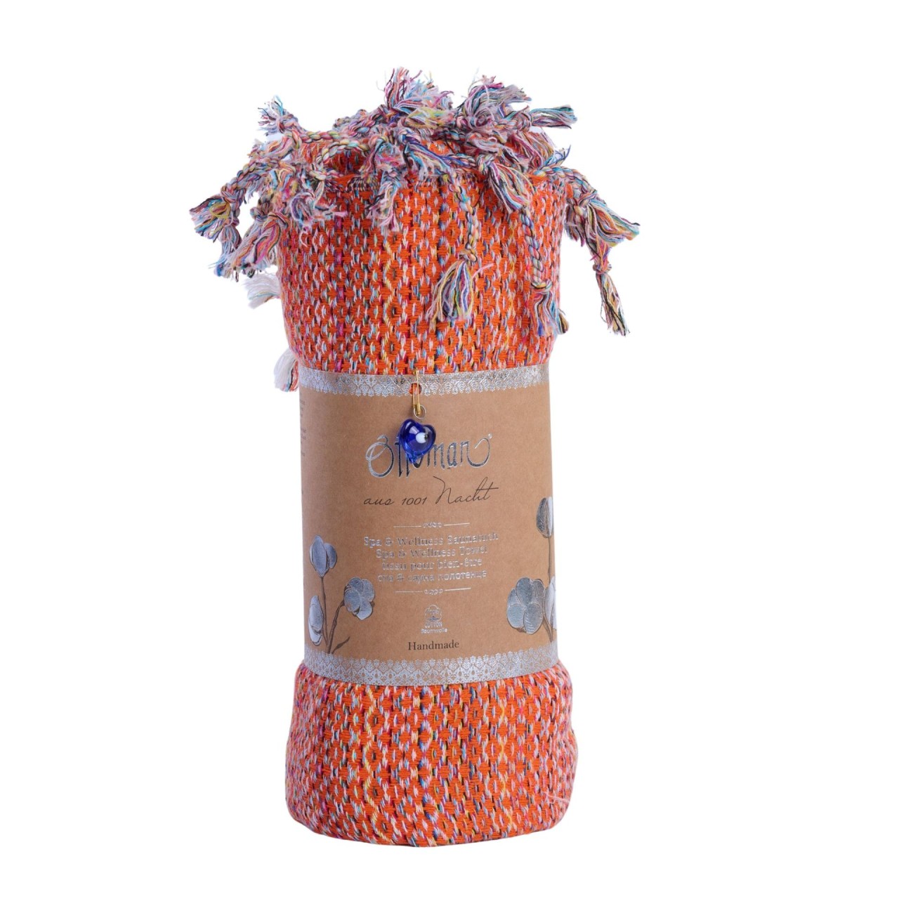 Hamamtuch Ala orange / bunt 95x175cm Baumwolle