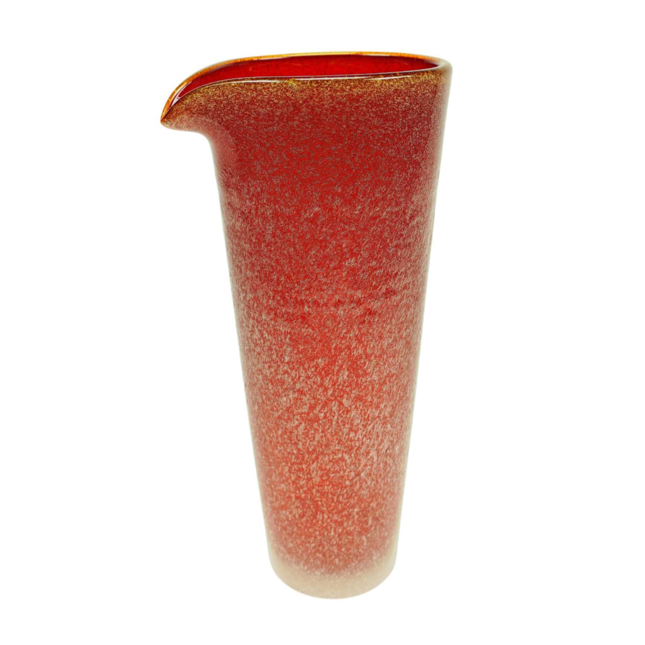 Glas Karaffe Krug rot mundgeblasen 1000ml