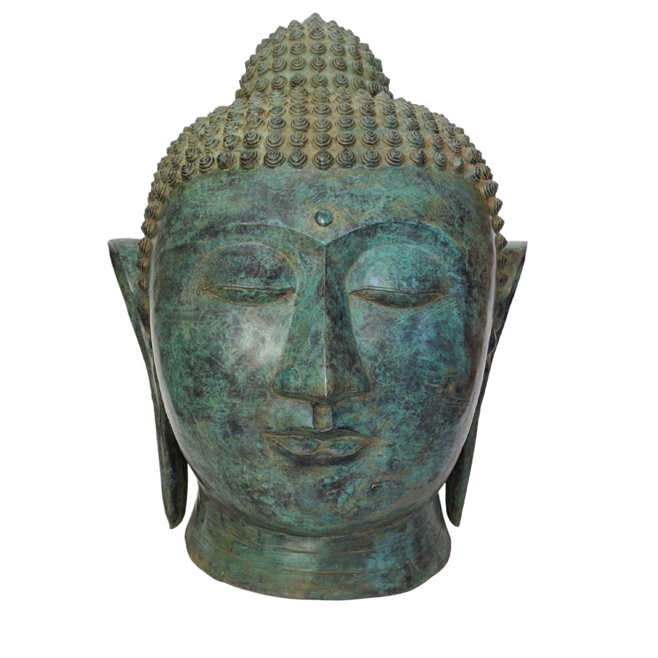 Buddha Kopf D antikstyle ca. 80 cm in- und outdoor Messing gegossen