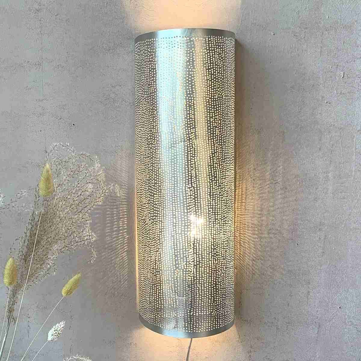 Zenza Wandlampe Cylinder silber Large orientalisch
