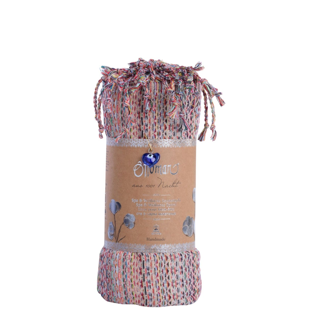 Hamamtuch Ala beige / bunt 95x175cm Baumwolle