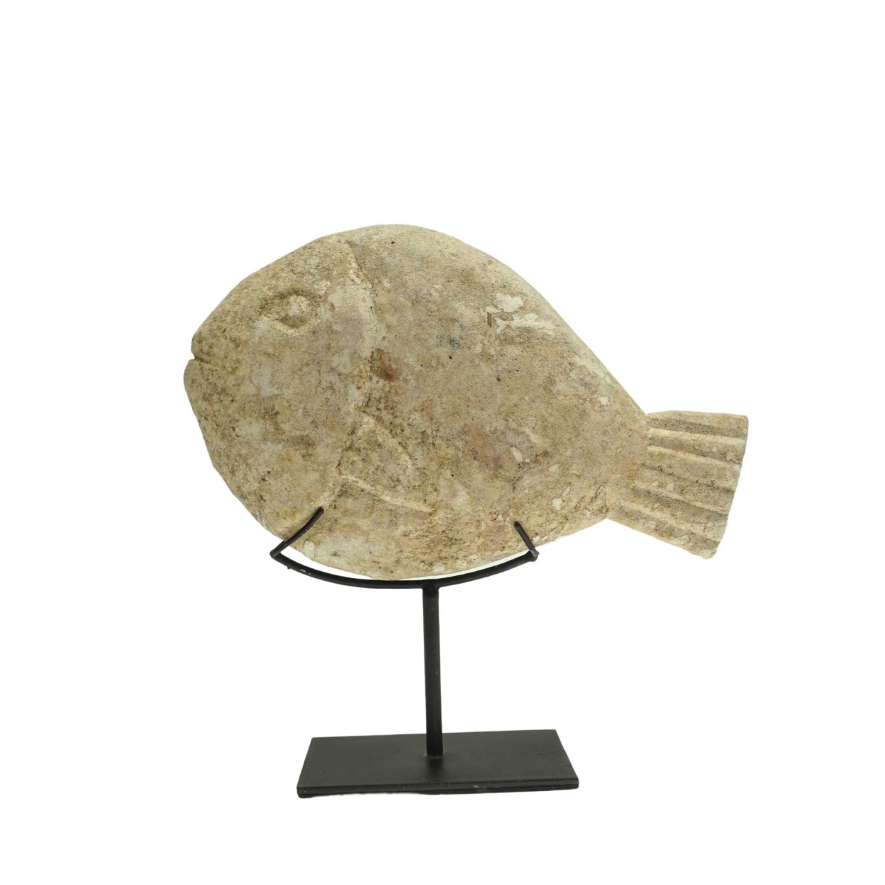 Figur Fisch 26 cm Sandstein handgefertigt Timor Unikat