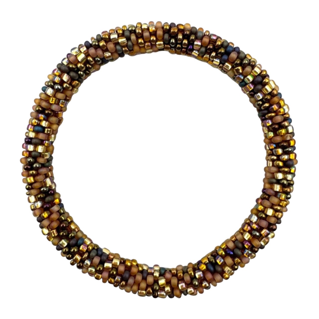 Choco-Gold Armband – Glasperlen Nepal handmade