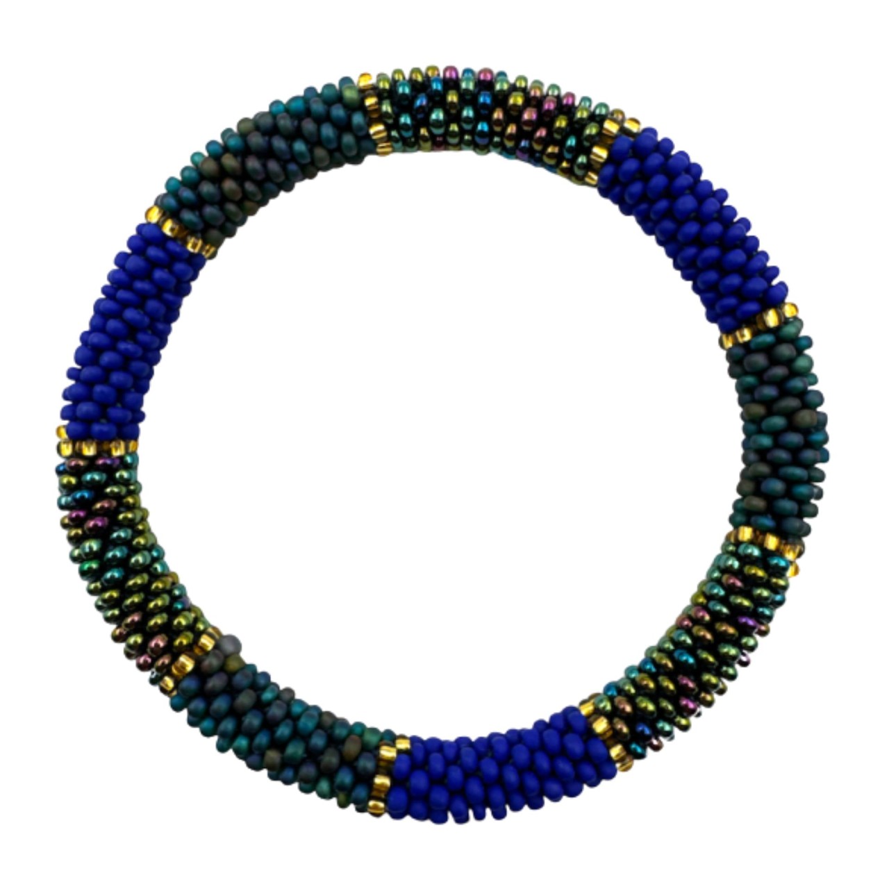 Glasperlenarmband Grün Blau – Nepal handmade