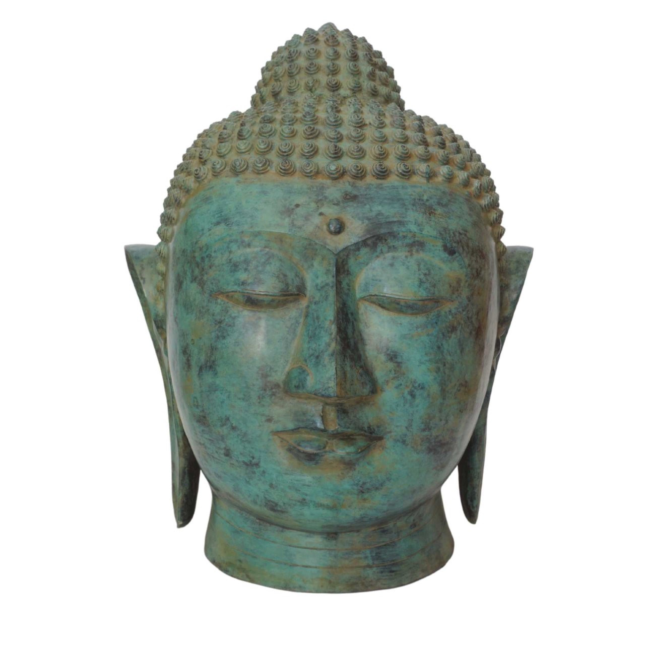 Buddha Kopf C antikstyle ca. 80 cm in- und outdoor Messing gegossen
