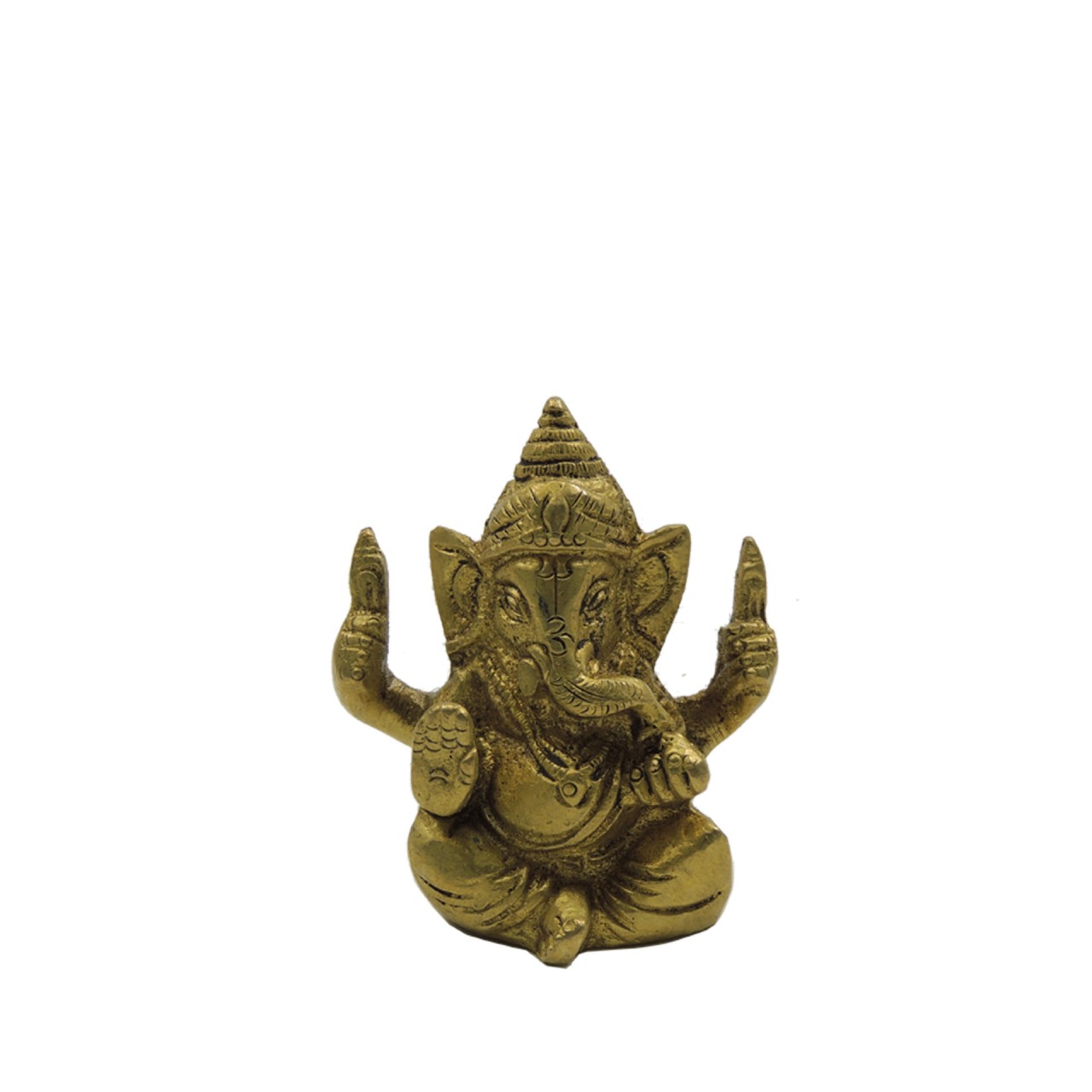 Ganesha goldfarben ca. 7 cm Messing gegossen