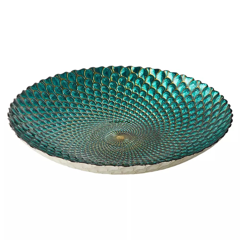 Schale Bowl Peacock 41 cm Glas