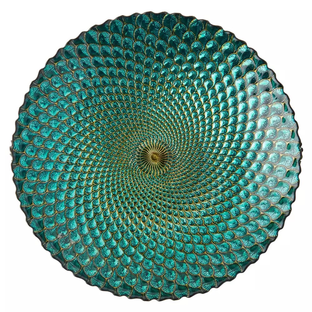 Schale Bowl Peacock 41 cm Glas
