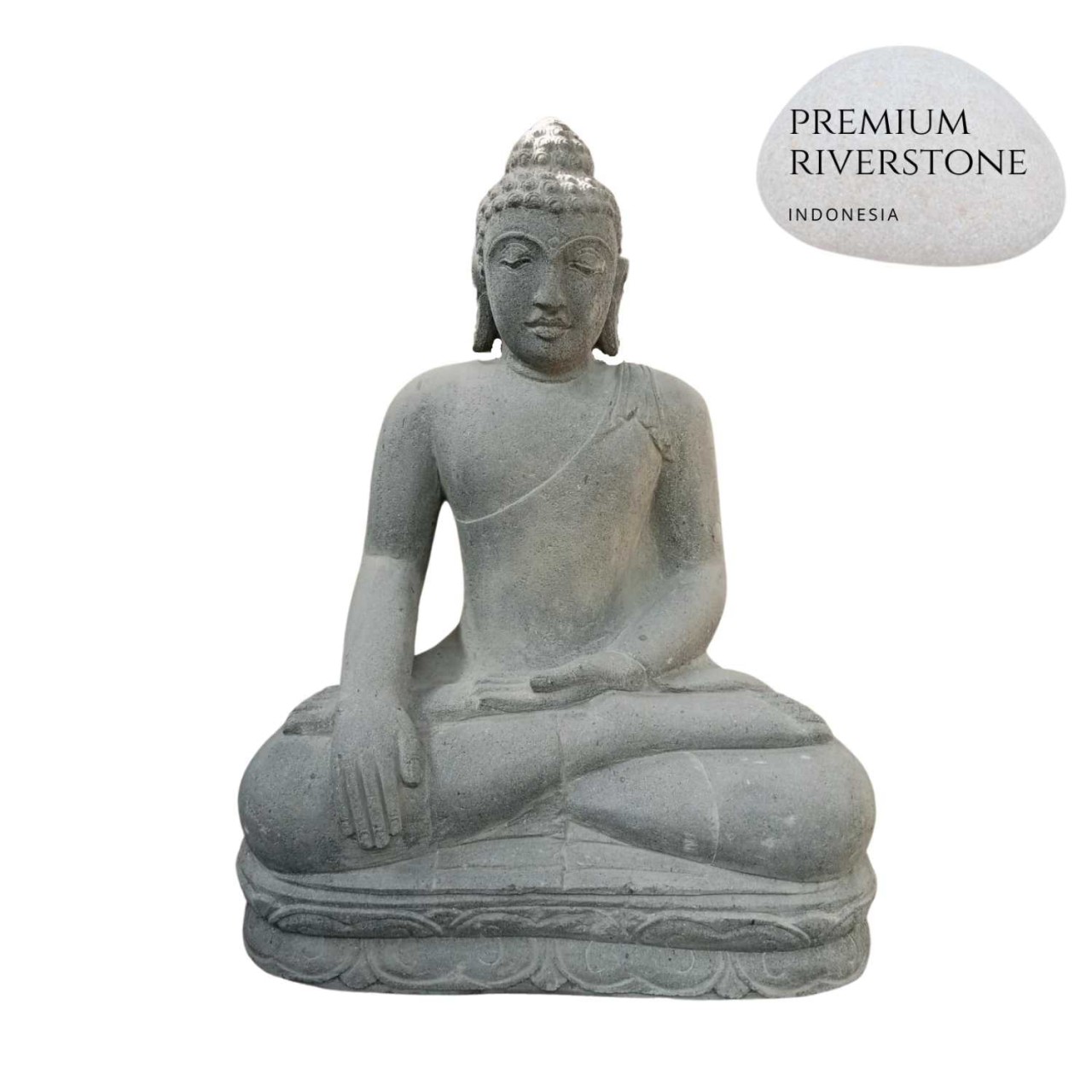 Buddha sitzend India Earth Modell A 75 cm Flussstein Indonesien
