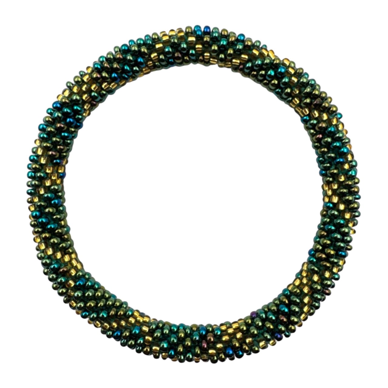 Rainbow-Grün Gold Glasperlenarmband – Maison Kizo