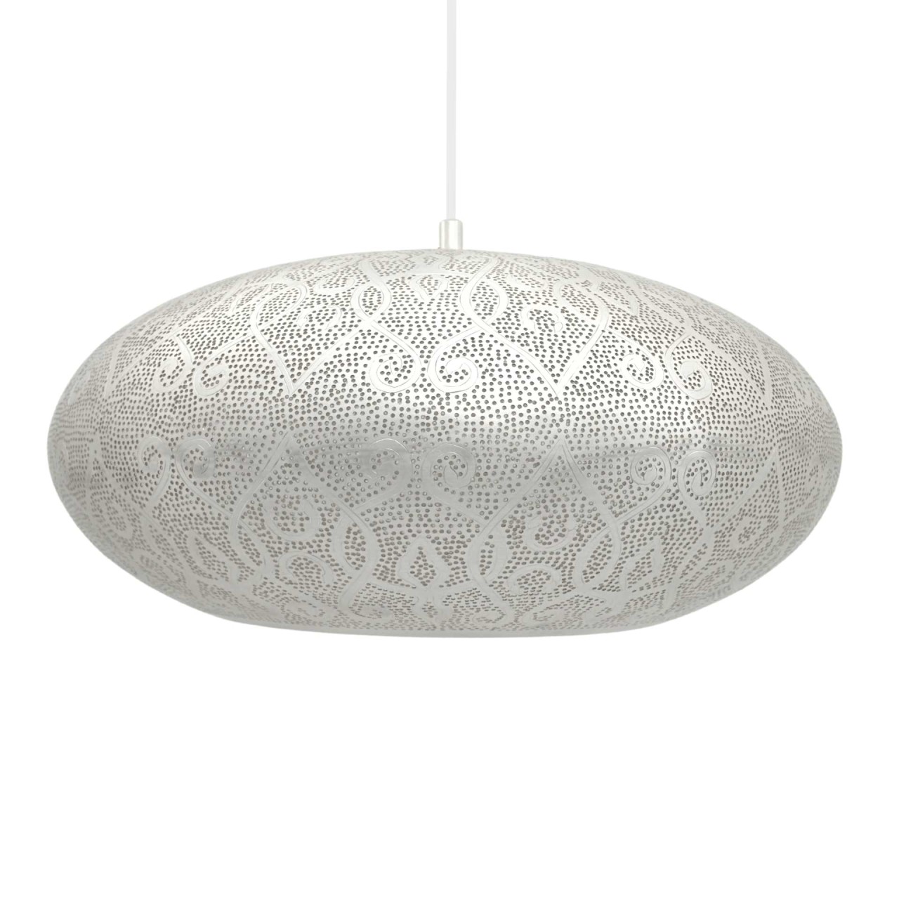 Hängelampe Waka Marutuna Large versilbert Handwerk sweet mint