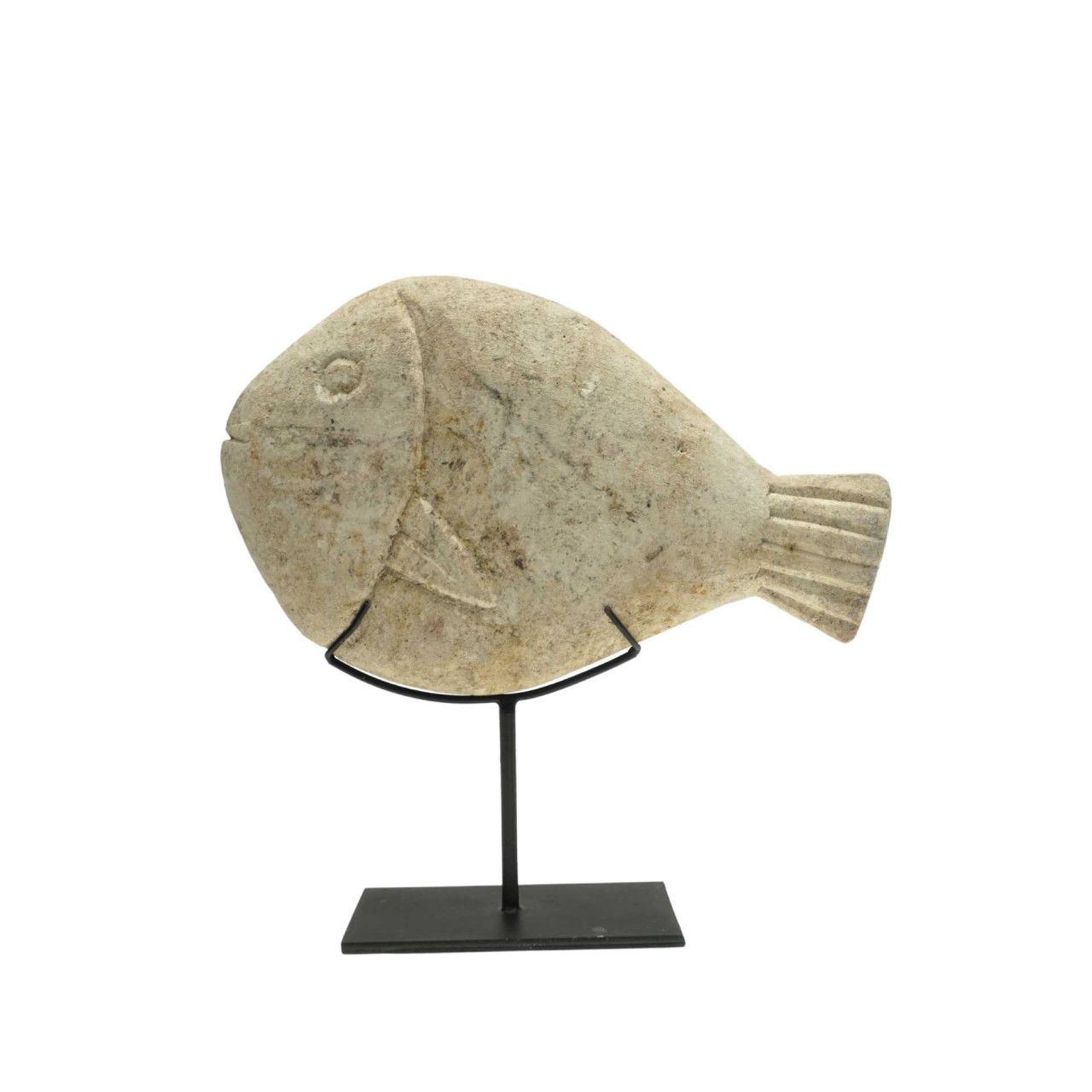 Figur Fisch 30 cm Sandstein handgefertigt Timor Unikat