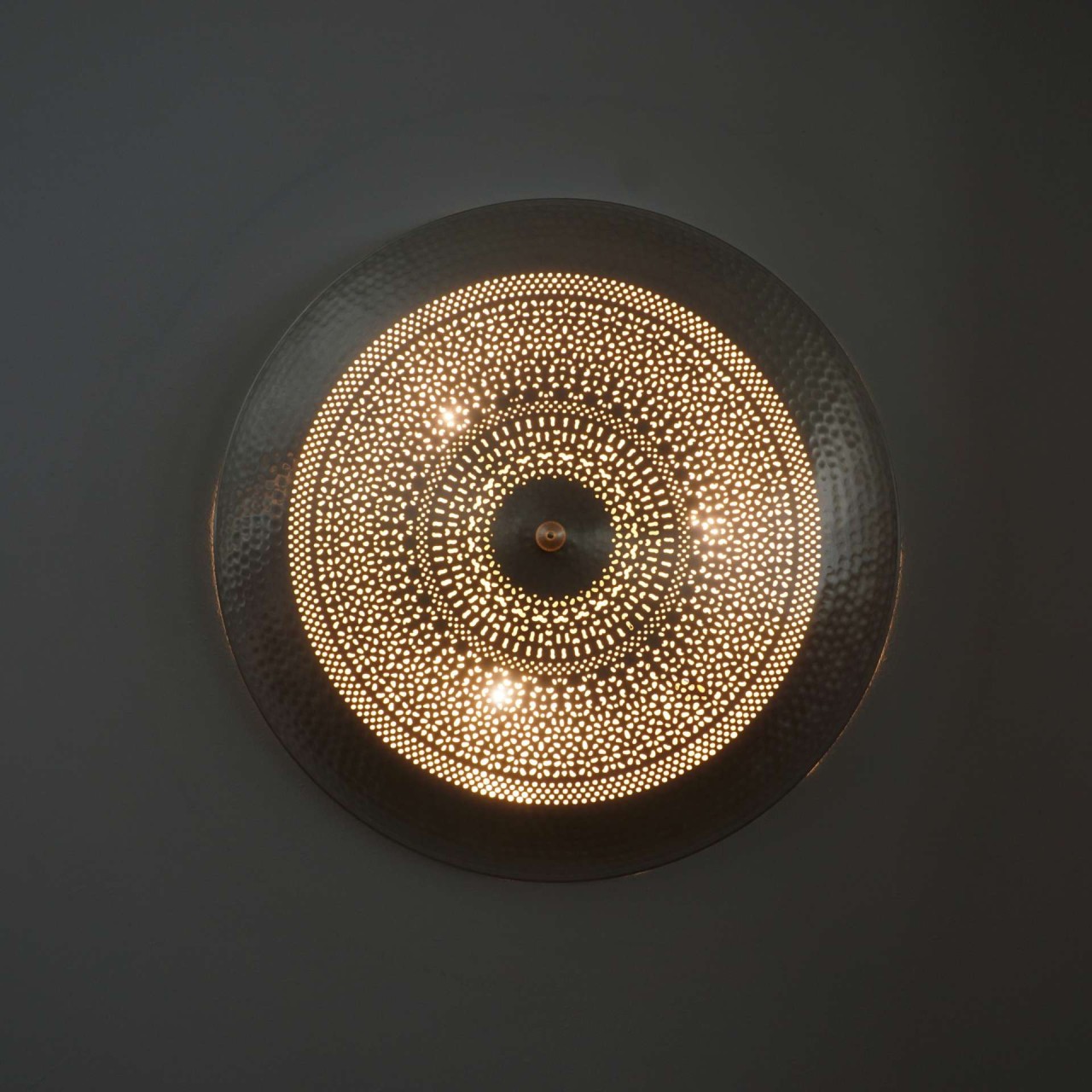 Maraa Safi 60cm Versilbert - Handgefertigte, orientalische Wandlampe beleuchtet