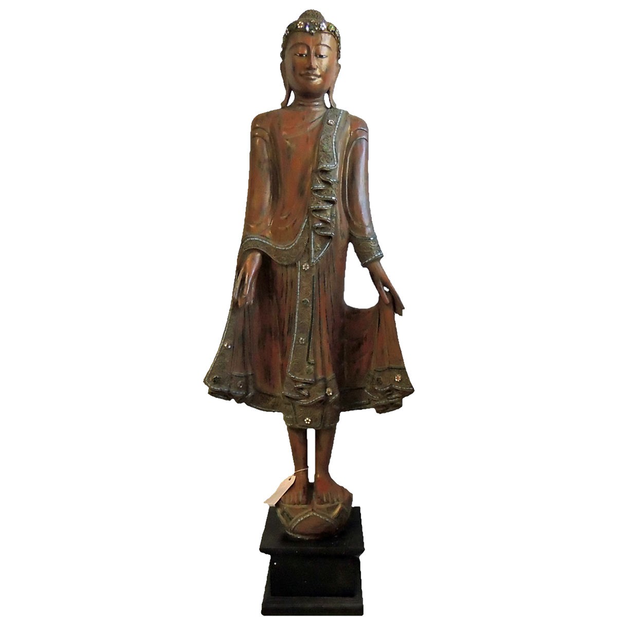 Holzstatue Buddha Phra Thong Mandalay stehend 150cm