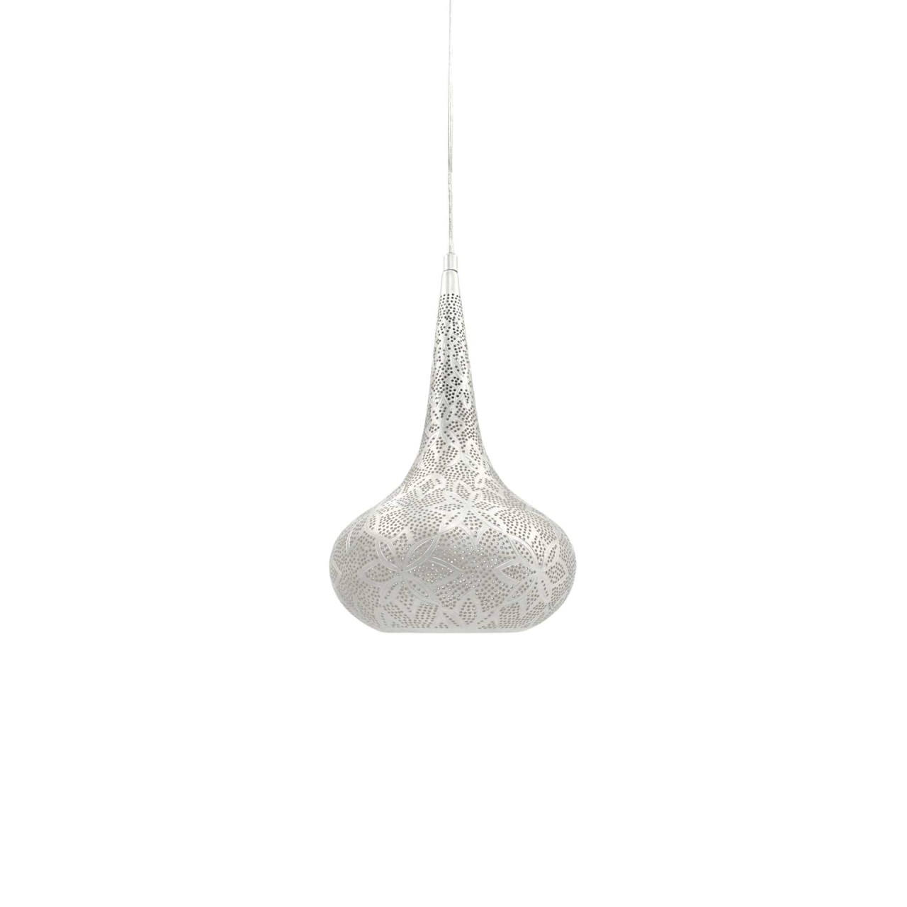 Hängelampe Puia Puaka Small versilbert Handwerk sweet mint